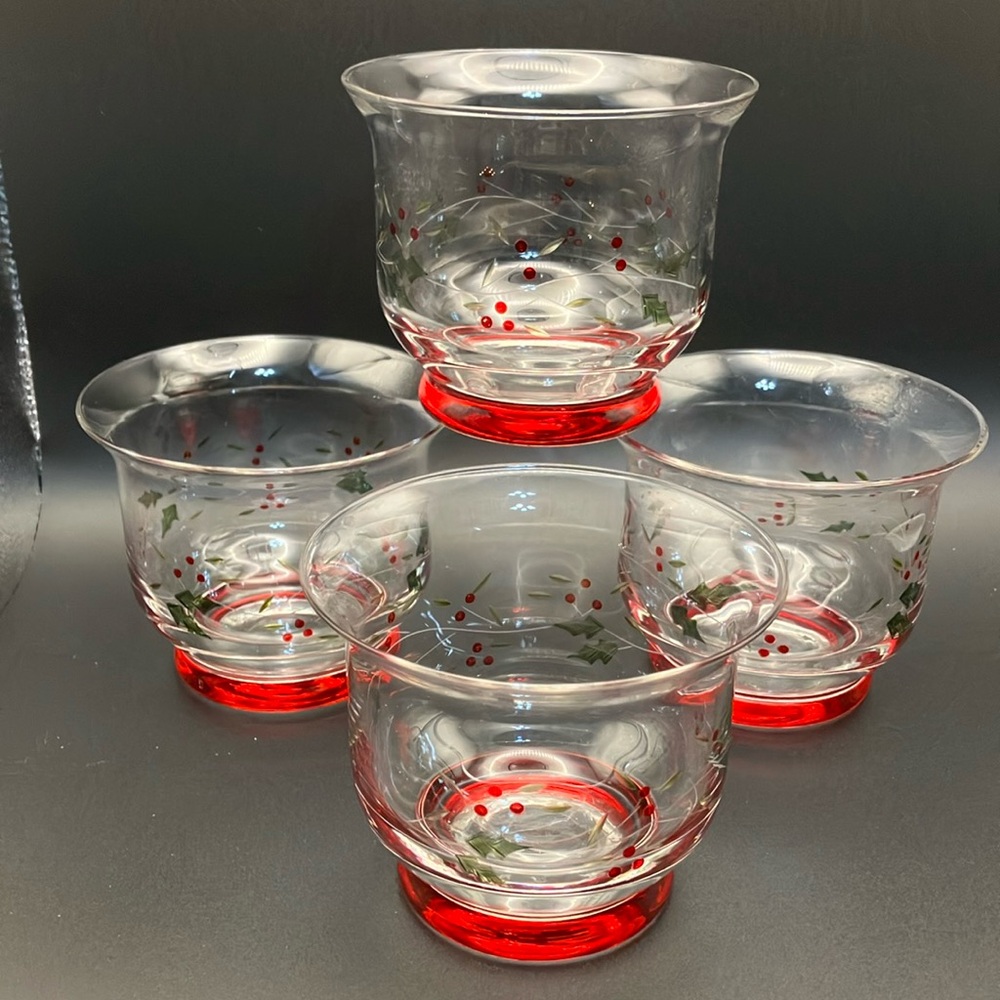 Hand painted Glass Votive Holders